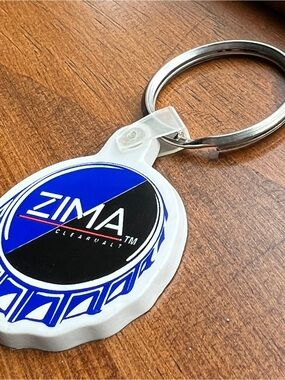 Vintage ZIMA CLEARMALT Keychain Bottle Cap Shape New Old Stock